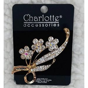 Flower Gemstone Statement Brooch